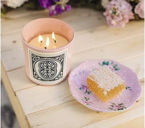 Otho 100% Beeswax 12-oz Candle - Holy Honey - Pink Jar & Cream Color Wax - Picture 3 of 10
