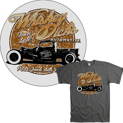Auto T-Shirt whiskey schwarzbrenner bootlegger pickup Truck Oldtimer *1019 grau