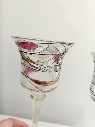 Partylite Calypso Mosaic Stemmed Votive Holders Set Of 2 - Picture 2 of 12