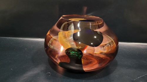 Vintage großer JUDI WEILBACHER Kunst Glas Briefbeschwerer, 5 3/4"