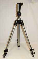 VINTAGE BOGEN / MANFROTTO 3011 HEAVY-DUTY CAMERA TRIPOD  3265 HEAD, ITALY