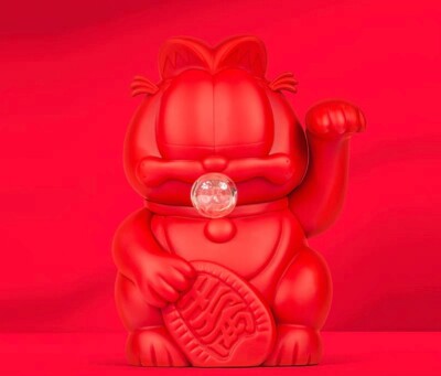 ZCWO Summer Dopamine Fruit Lucky Garfield Strawberry Punch Red PVC H26cm(10.2in)
