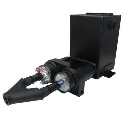 3L Aluminum High Flow Fuel Surge Tank Kit With 2 pcs Dual 044 Fuel Pump