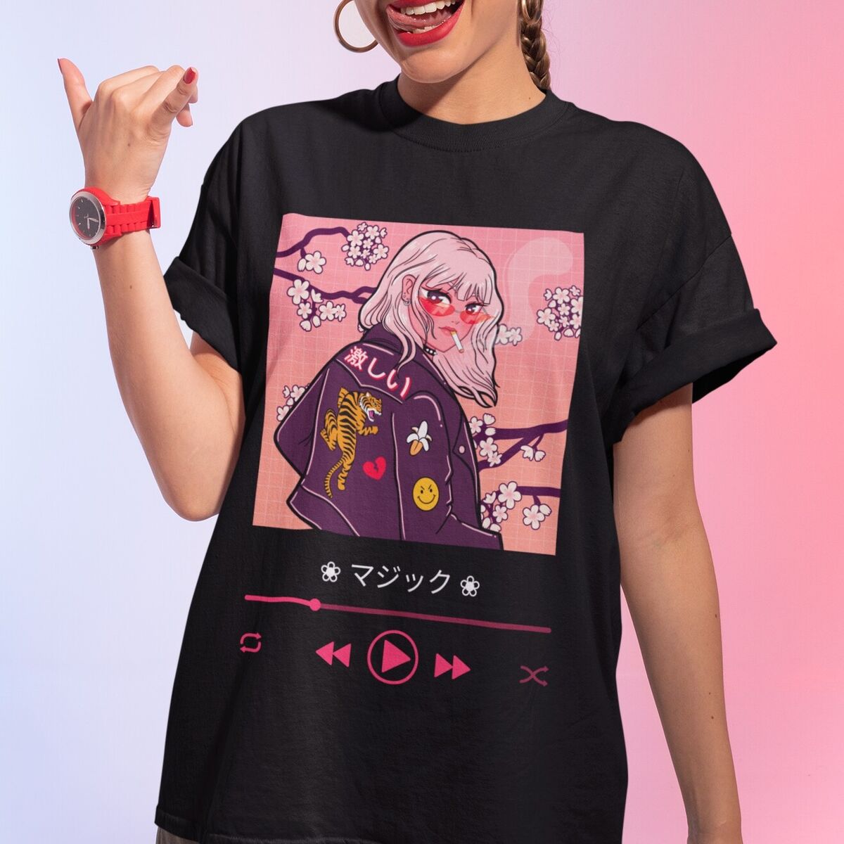 Anime Girl Kawaii Oversized TShirt  Shark Shirts