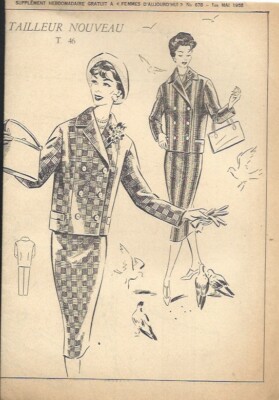 Patron De Couture TAILLEUR (Veste + Jupe) - Taille 44 - Magazine FEMMES D'AUJOURD'HUI N°1085 - Ancien/Neuf
