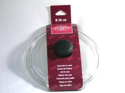 Glass Lid Domed Black Knob 3333 22 Transparent Ballarini
