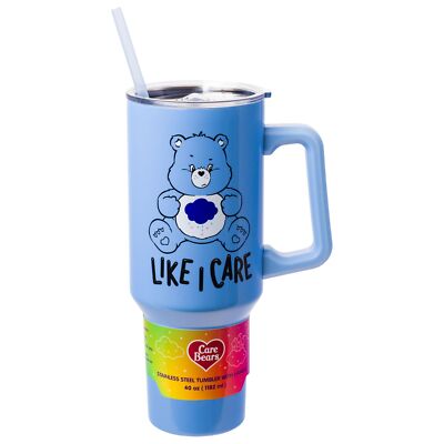 Silver Buffalo Care Bears Grumpy Bear Like I Care Stainless Steel Tumbler wit...