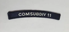 US Navy COMSUBDIV 11   Commander Submarine Squadron 11 San Diego Segment Patch