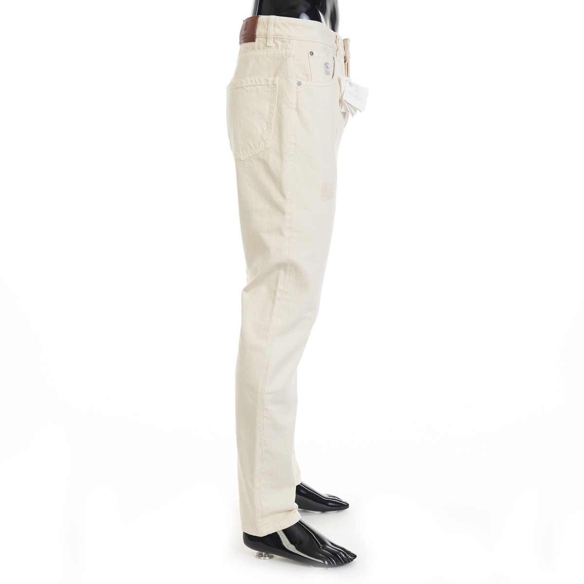 【関税＆送料込み】Brunello Cucinelli Ivory Trousers In BRUNELLO CUCINELLI | Ivory Women's Denim Pants | YOOX