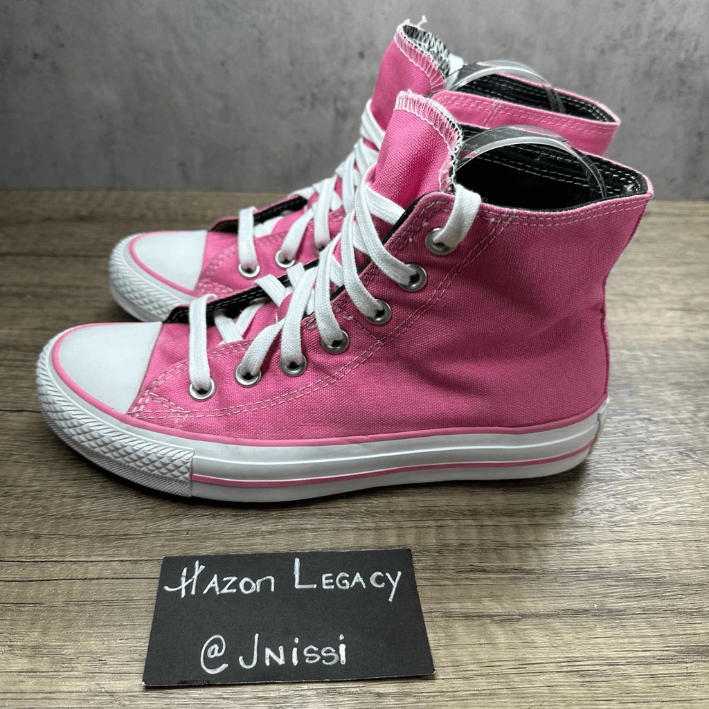 Sneakers alte Converse~donna~Chuck Taylor All Star rosa doppia lingua~taglia 6