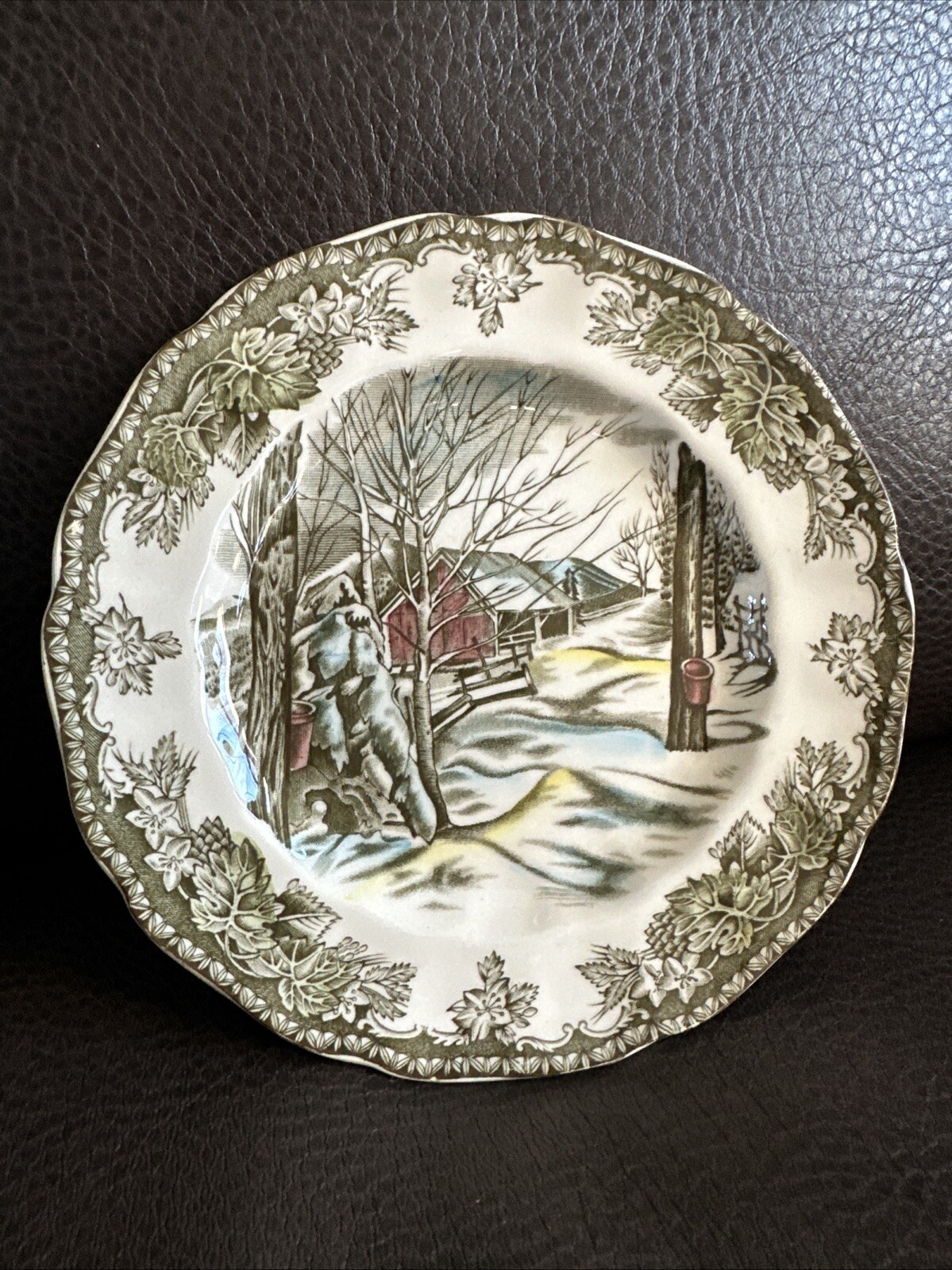 Friendly Village Sugar Maples Bread Plate Johnson Brothers England 6.25”