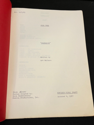 STAR TREK TOS "Obsession" 1967 S2 E13 REVISED FINAL DRAFT VINTAGE TV SCRIPT RARE - Bild 5 von 8