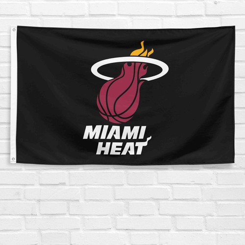 For Miami Heat Fans 3x5 ft Flag Basketball Man Cave Banner - Picture 2 of 11