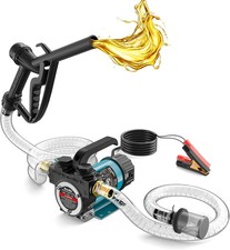 SEESII 12V DC Fuel Transfer Pump 200W 13 GPM for Diesel, Kerosene, with Nozzle