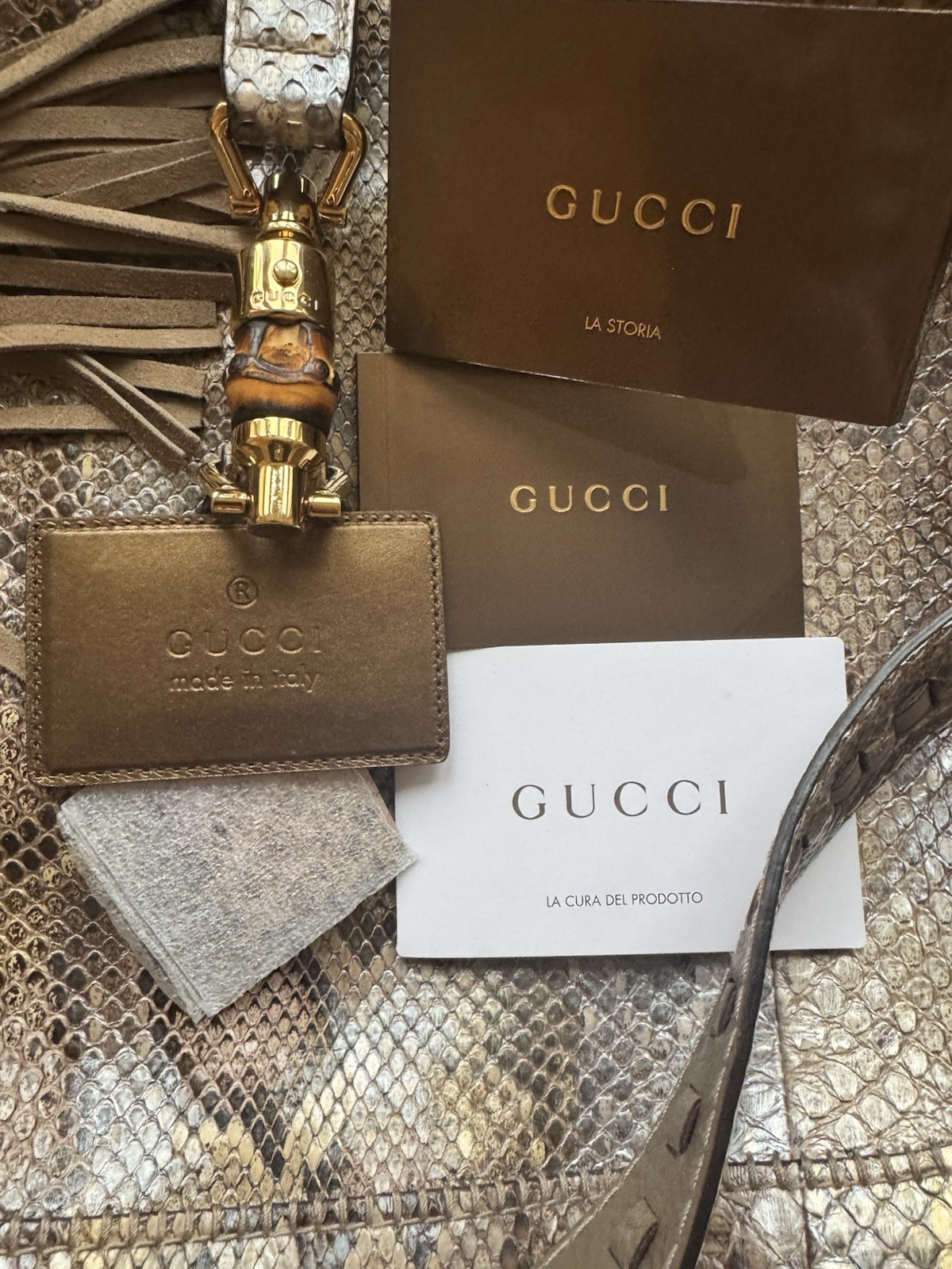 GUCCI Jackie Bag Python leather Hobo  Large Bag B… - image 13