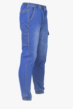 Mens Work Cargo Denim Jogging Bottoms Multi Pockets Sweatpant Joggers Pants UK