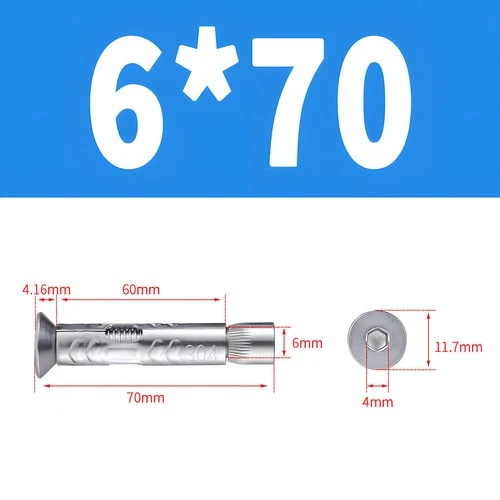 Heavy Duty Sleeve Anchor Expansion Bolt Allen Socket Countersunk Masonry M6-M12 - Picture 12 of 34