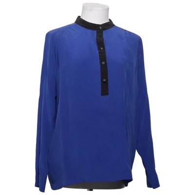 Toupy, Bluse, Größe: M, Blau/Schwarz, Seide, Einfarbig, Damen #Cog