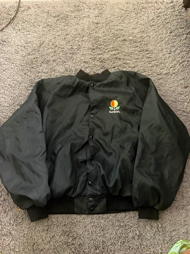 Dunbrooke Pla-Jac Sunkist Logo Black Snap Front Bomber Jacket Men’s XL - product listing photo