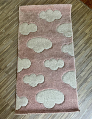 Paco Home Cosmo Kids Area Rug 80x150cm Pink/White Cloud, Machine Washable