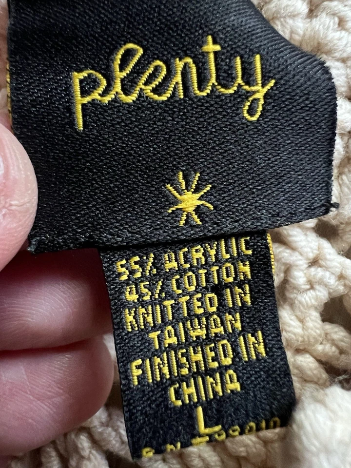 De colección Y2K PLENTO Crochet Hippie Crema Tanque Gamuza Corbatas L Boho Festival Vaquera Foto 4 de 4