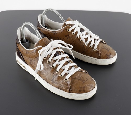 Women's Louis Vuitton Frontrow Size 37 Brown Monogram Canvas Sneakers - Picture 2 of 17