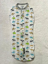SwaddleMe NB Zipper Baby Sleep Sack Safari Animal Print White/Gray Unisex
