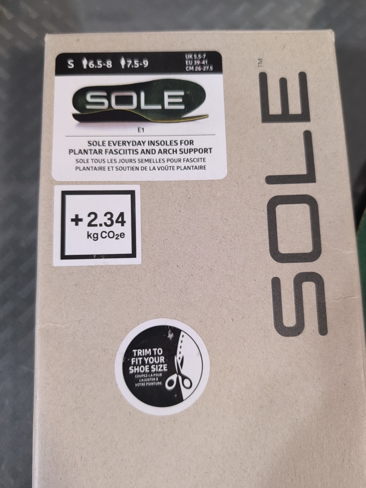 SOLE Active Small Plantar Fasciitis Insoles Sz Men 6.5-8 Women 7.5-9 New  #K5