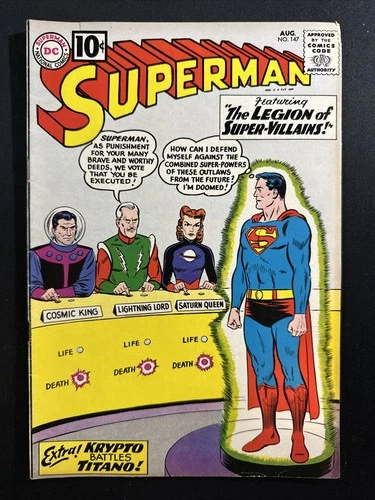 Superman #147 1961 DC Comics Vintage Silver Age Comic 1st Print VG *A11