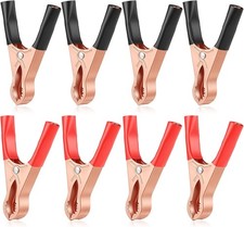 10 Pcs Heavy Duty Metal Insulated Alligator Clips 50A for Battery Testing