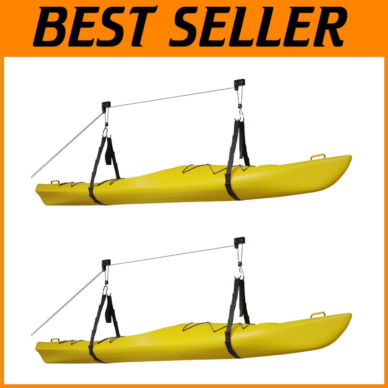 Kayak Storage Hoists - Set of 2 Pulley Systems