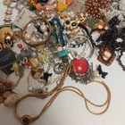 Vintage To Now Costume Fashion Jewelry Craft Lot 2 Lbs Broken Tangled Damaged