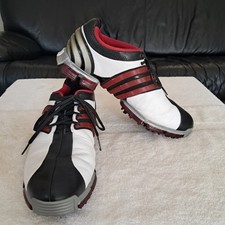 Adidas Tour360 3.0 Golf Shoes Athletic Cleats White Black Red Mens Sz 10