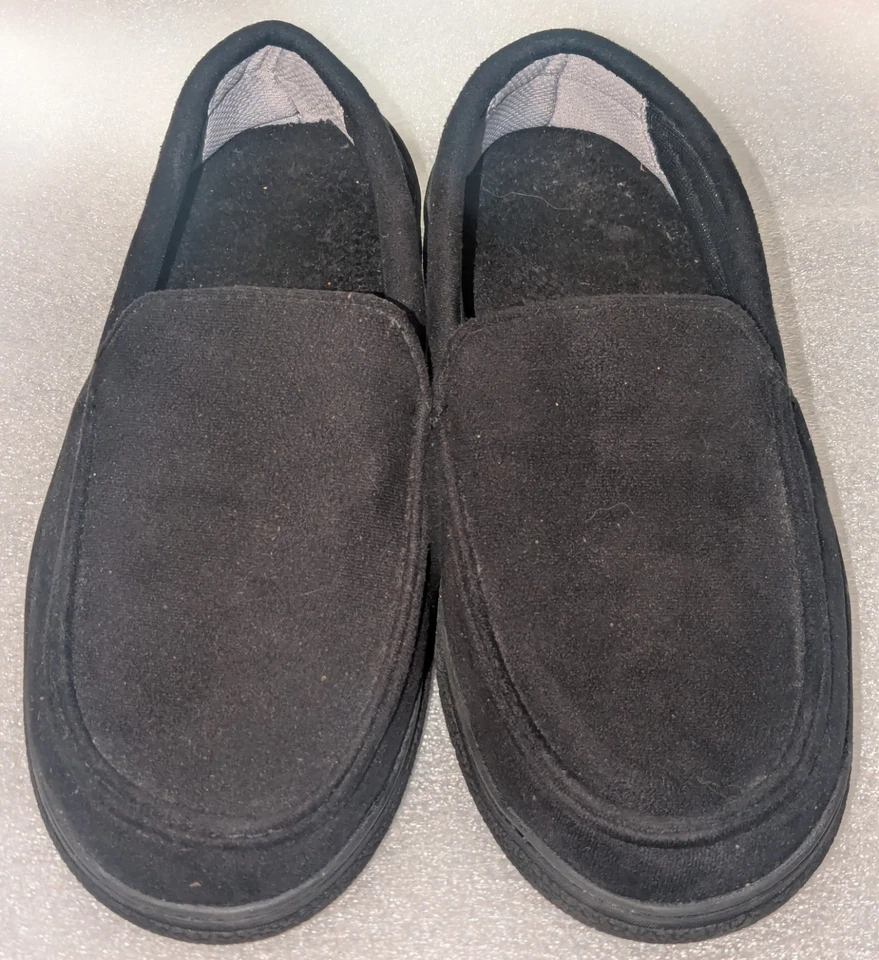 Roundtree & Yorke 男式记忆泡沫莫卡辛拖鞋黑色中号 9-10 — 第 4/4 张图片