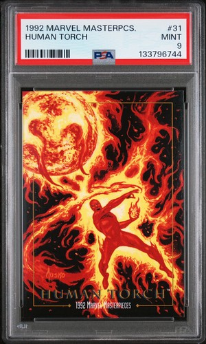 1992 MARVEL MASTERPIECES #31 HUMAN TORCH PSA 9