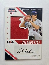 2020 STARS AND STRIPES COLE WILCOX ROOKIE AUTO PATCH SP /299 SILHOUETTES AA65