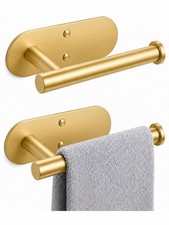 2Pcs Hand Towel Holder for Bathroom, Gold Small Hand Towel Racks Bar Hanger f...