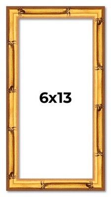 6x13 Frame Gold Bamboo Picture Frame  Modern Photo Frame UV Acrylic, Acid Free