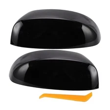 X AUTOHAUX Pair Side Mirror Cover Upper Half Cap Clip-on for Chevy Gloss Black