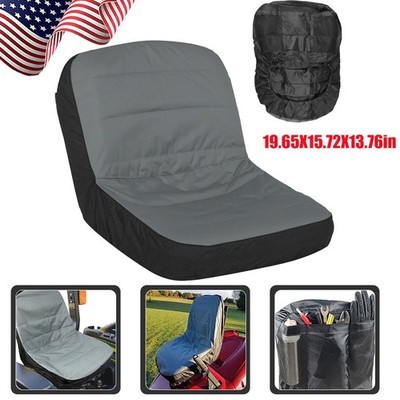 Universal Riding Lawn Mower Tractor Seat Cover Padded Comfort Pad Storage Gray