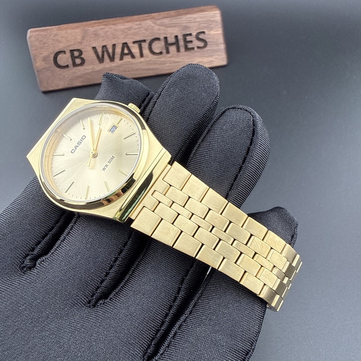 Casio MTP-B145G-9A Golden 35mm Quartz Stainless Steel Men's Watch