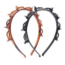 Fashion Headbands with Clips - Braided Weave Bangs Styling with 8 Clips Each -