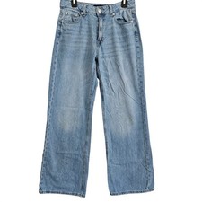 Aeropostale High Rise Wide Leg Jeans Size 8 Light Wash Y2K Style Skater