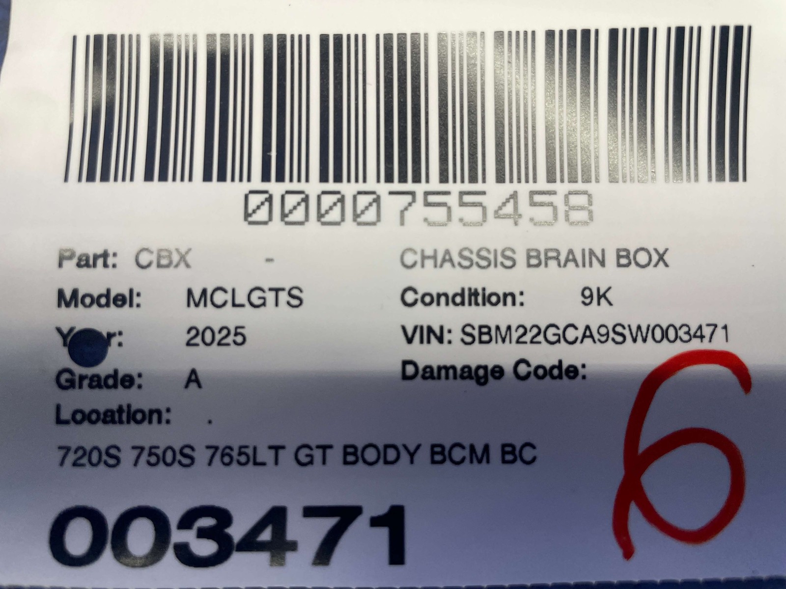 2018-2026 MCLAREN GTS 720S 750S 765LT GT BODY BCM BCU CONTROL MODULE 14M0658CP