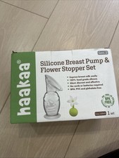 Haakaa Breast Pump 4oz Clear Gen 2 Silicone with Flower Stopper Suction Base