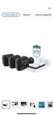 Arlo Pro 5S 2K Wireless 3 Camera Security System with Dual Band WiFi 2 way Audio
