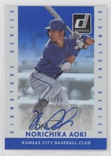 2015 Panini Donruss Signature Series Blue 31/99 Norichika Aoki #60 Auto 0b0