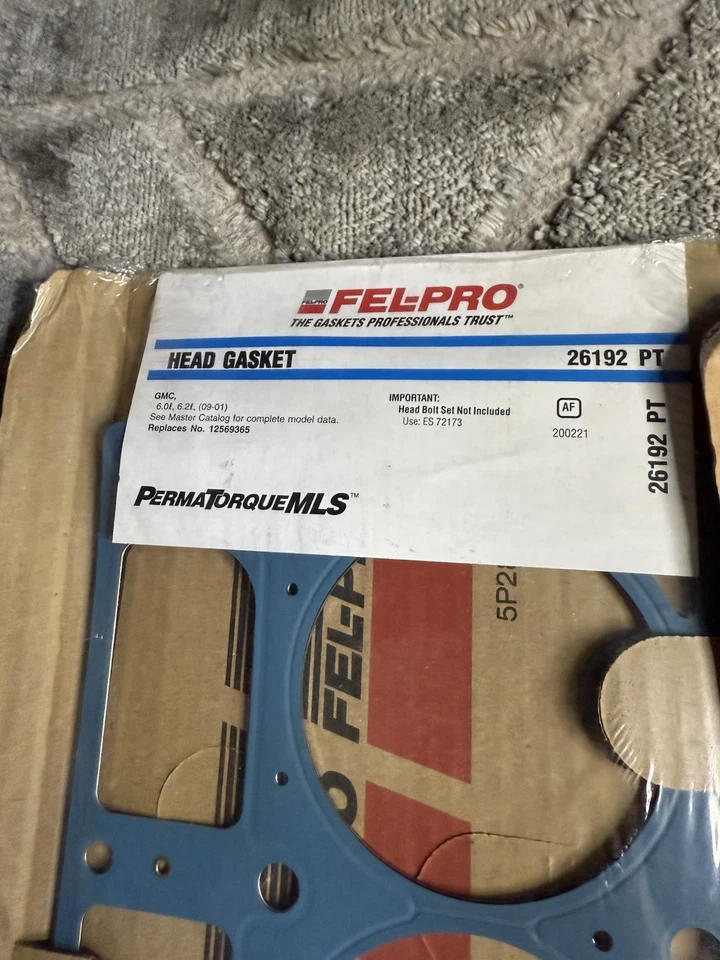 Juego de 2 juntas de culata de motor Fel-Pro 26192 PT con pernos X2 Ls 6.06.2 Foto 3 de 4