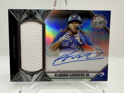 2022 Topps Chrome Club Threads VLADIMIR GUERRERO JR Relic On Card Auto /99 MINT!