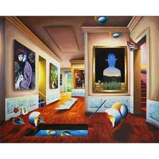 FERJO GICLEE ON CANVAS  "Interior With Magritte"  40" x 30" SIGNED NUMBERED